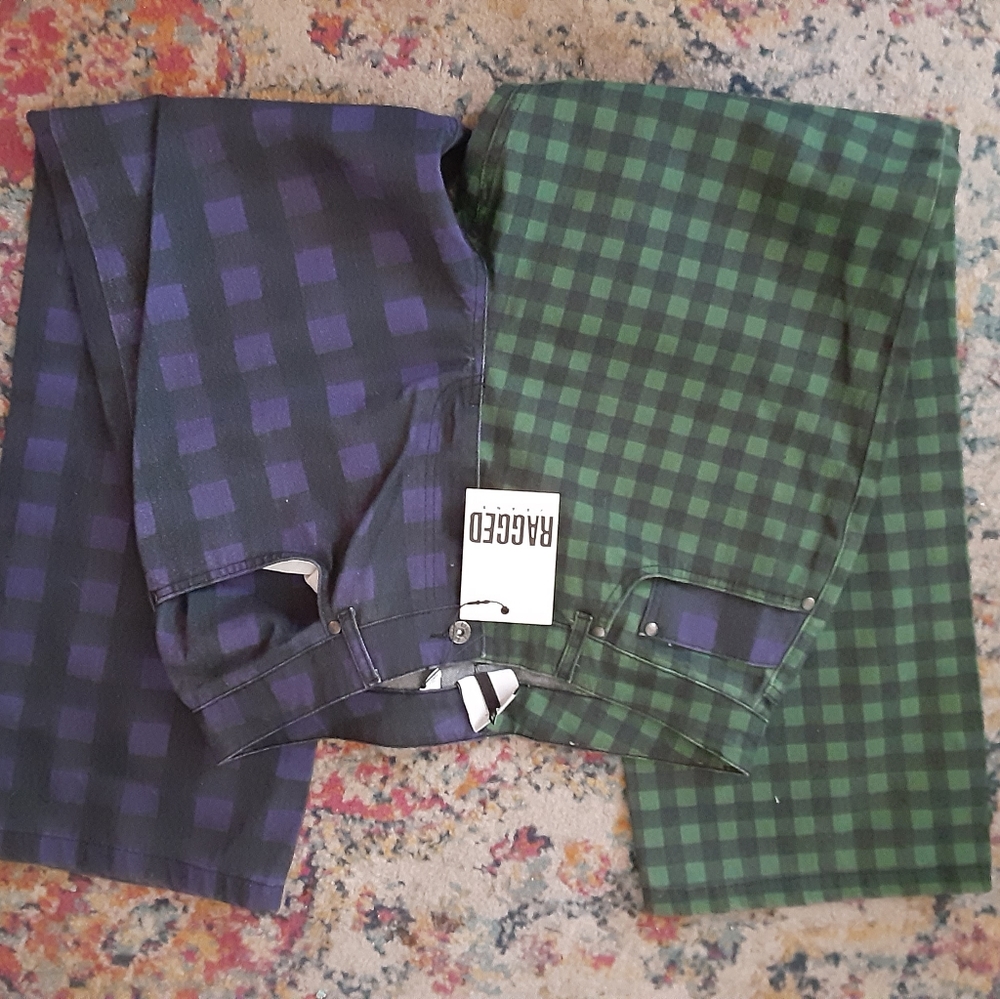the ragged priest Ragged Denim Split Plaid Jean